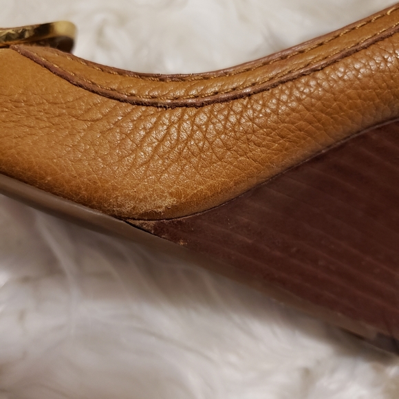 Tory BurchAmanda Open-Toe Logo Wedge Sz 5.5M - Picture 12 of 14